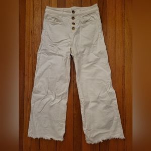 LOFT High Waisted Flare White Jeans